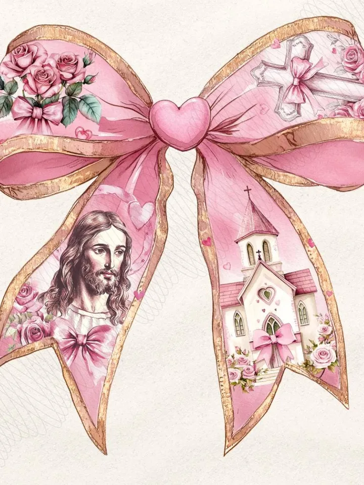 Jesus is my Valentine PNG, Christian Valentine Png, Valentine Coquette Bow Png, Bible Verse Png, Love Like Jesus Png, Cross, Faith, Jesus
