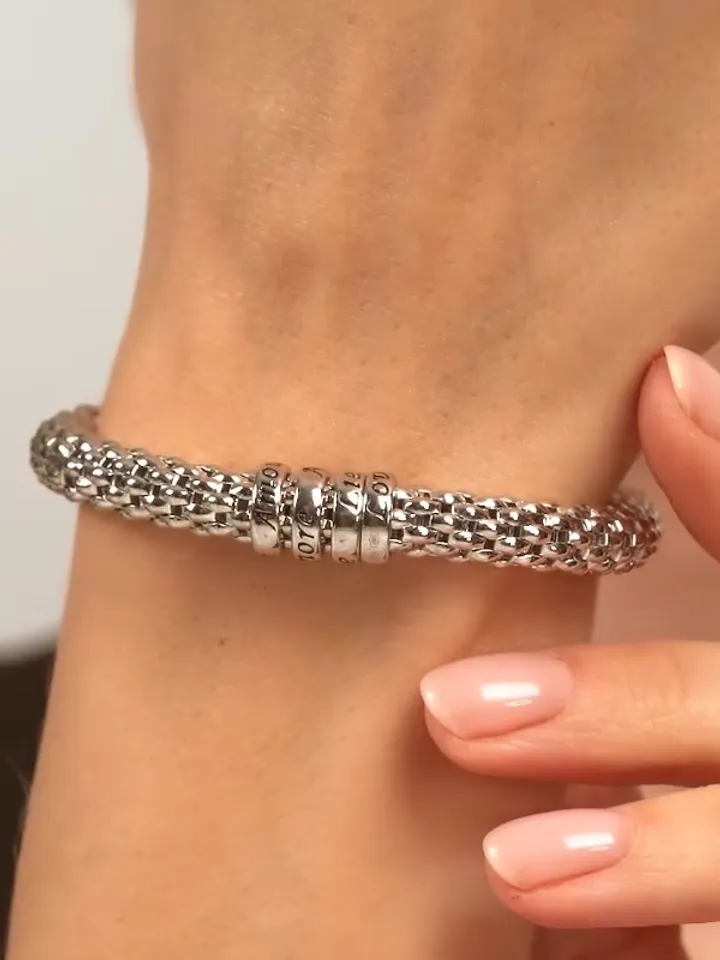 Bracelet silver women 925 with enamel, silver
