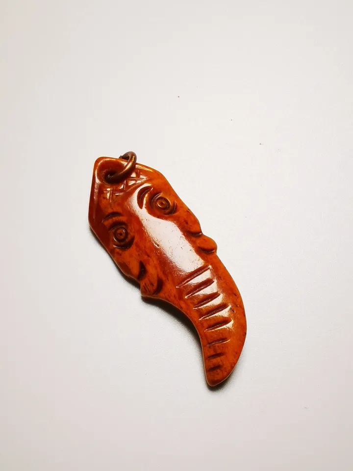 Gandhanra Unique Tibetan Yak Bone Carved Ganesha (Elephant God) Amulet Pendant