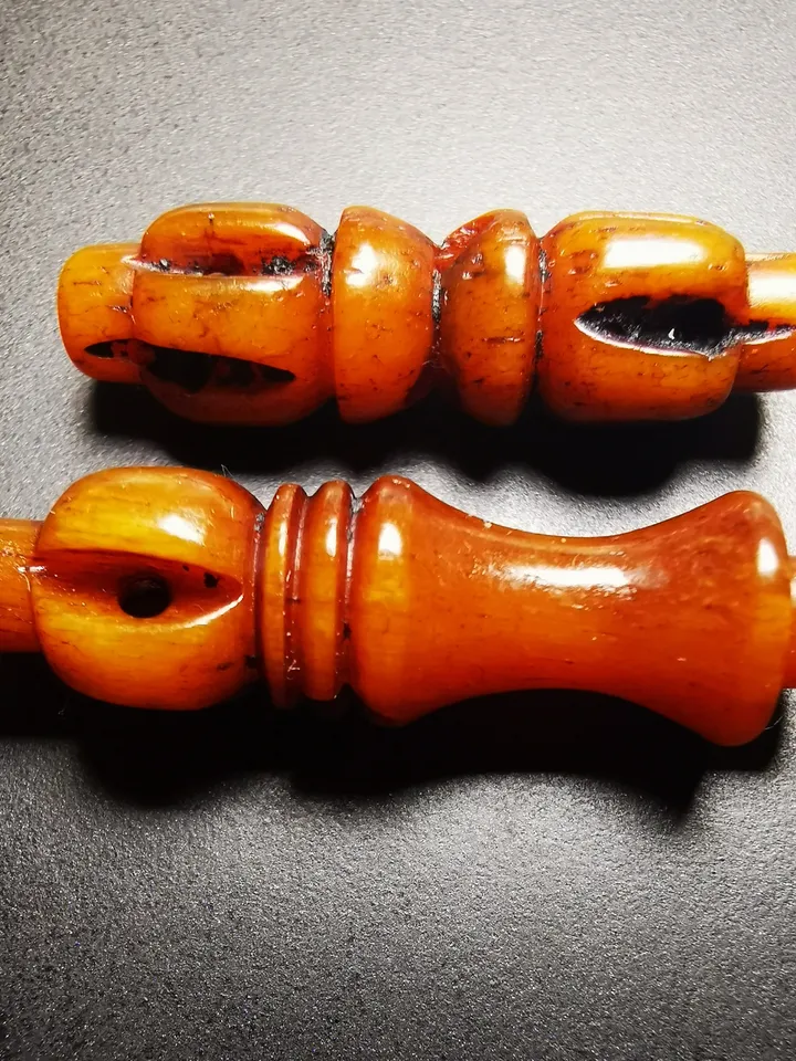 Gandhanra Hand Carved Tibetan Yak Bone Amulet, Vajra and Kila(Dorje Phurba) Pendant Mala,Prayer Beads
