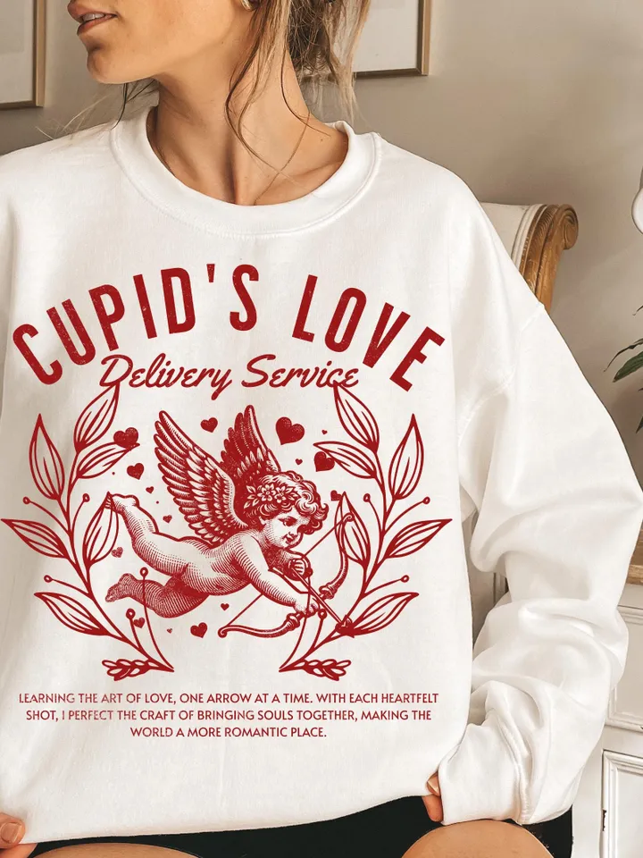 Retro Cupid's Love Delivery Coquette bow Png, Retro Valentine Shirt Design, Cupid Valentine's Day Png, Valentine Png, valentine's day bow