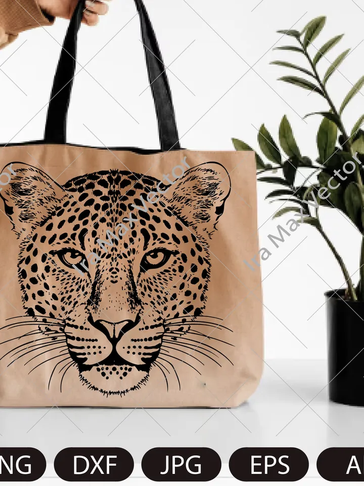 Leopard svg, Leopard Face SVG, Leopard head svg, Leopard clipart, Leopard Silhouette, Leopard portrait