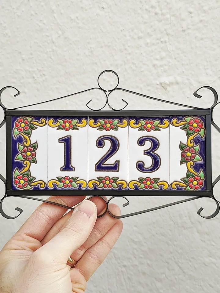 Ceramic letters and numbers 7.5cm. (3") for the wall - Hand-glazed in Spain - "MARBELLA-mini" models - Ceramic letters number -
