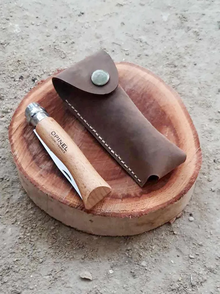 Leather Case for Opinel 7 8 9 10 knife, Knife Sheath for Opinel or similar folding knife, PDF leather sheath Belt Pouch holster PATTERN easy