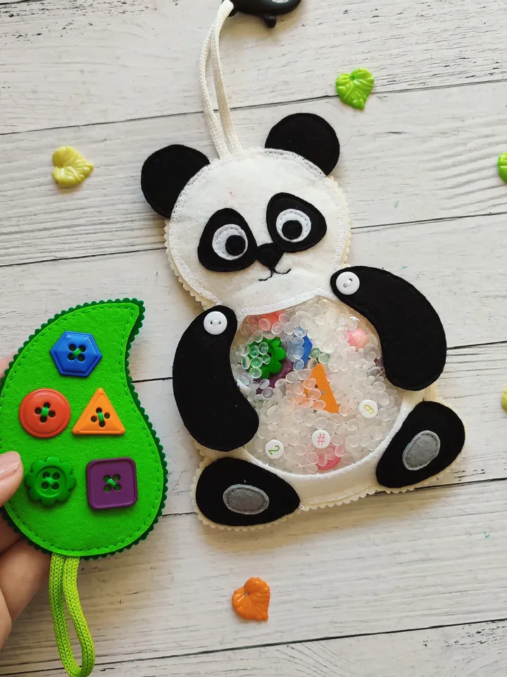 Panda I spy bag pattern & tutorial, I spy game felt pattern, Montessori travel toys, Autism sensory toys PDF, Felt Sewing pattern baby