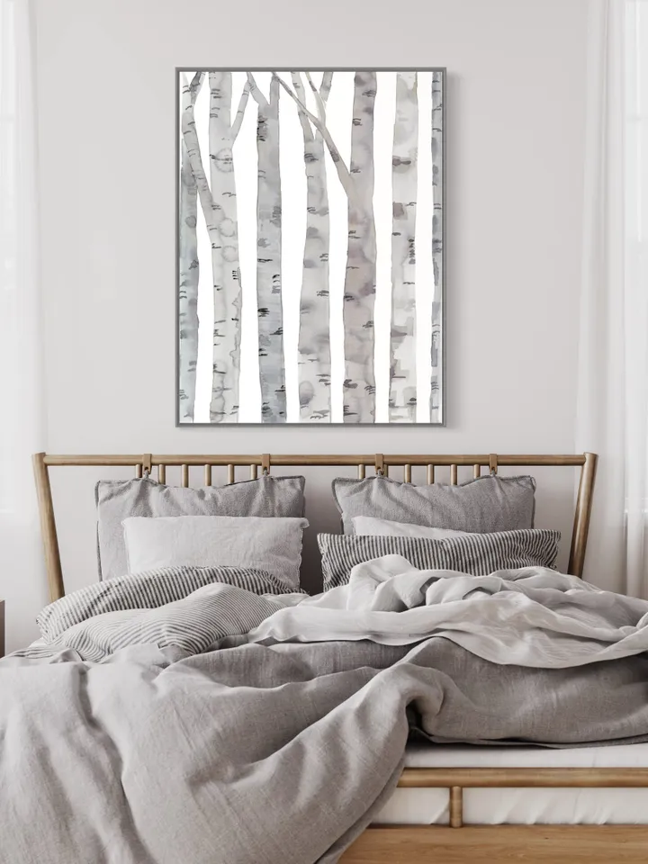 Tree Birch Art Print, Watercolor Forest, Modern Tree Art, Branches Wall Art, Contemporary Tree, Bedroom Wall Art