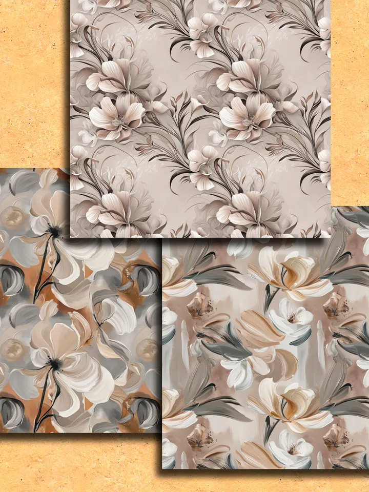 Elegant seamless pattern with flowers in light pastel colors 14 files. Invitation design, digital printed art, for creativity.