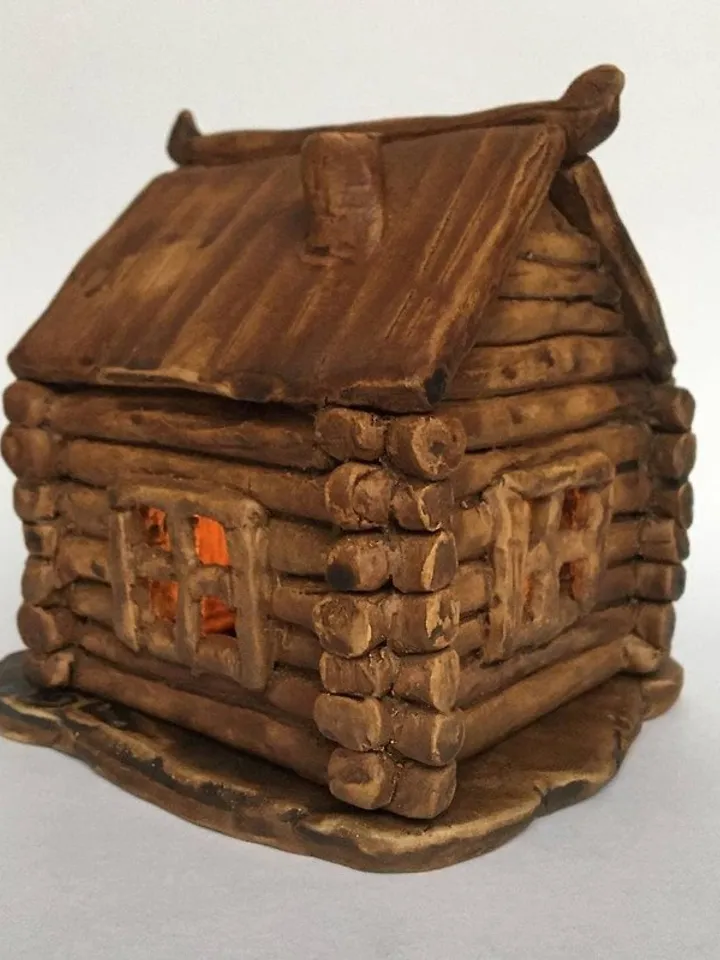 Candleholder for a warming candle Log house Log cabin Cabin Hut