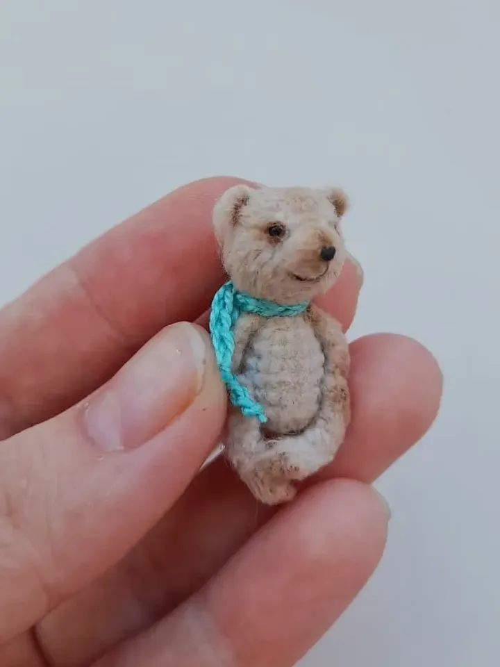 Crochet miniature bears in a nuthouse