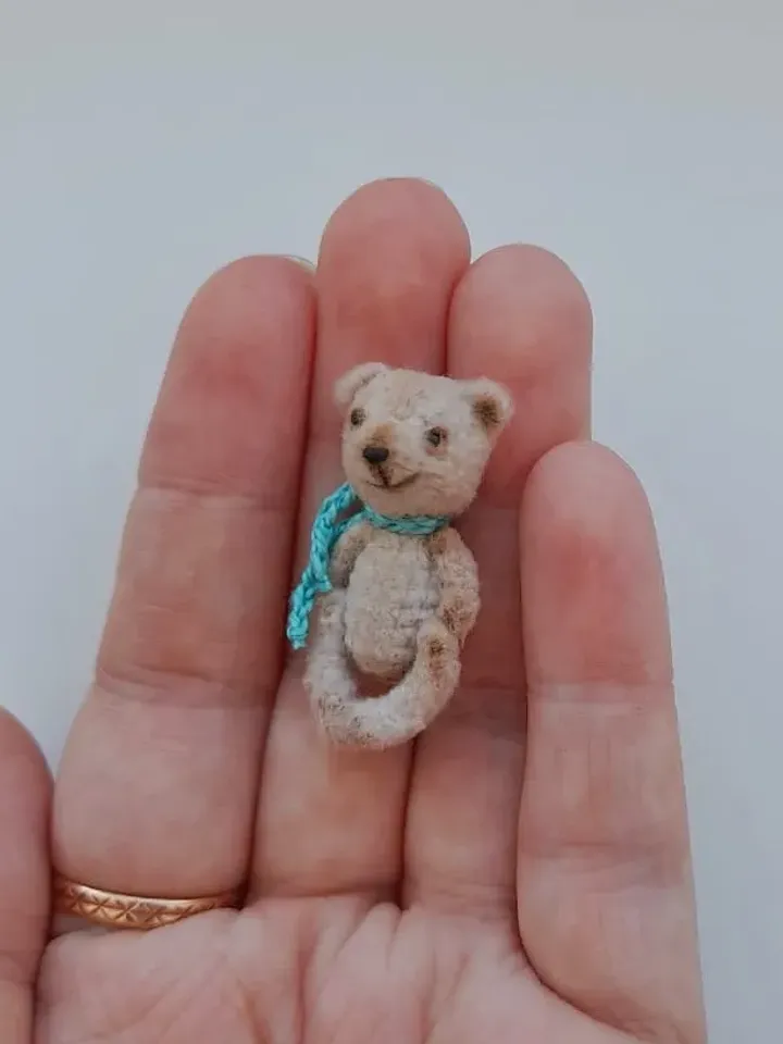 Crochet miniature bears in a nuthouse