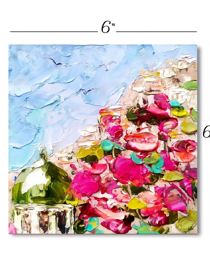 Sorrento Painting Italy Original Art Amalfi Coast Impasto Oil Painting Seascape Small Artwork by ArtProkopaloSv