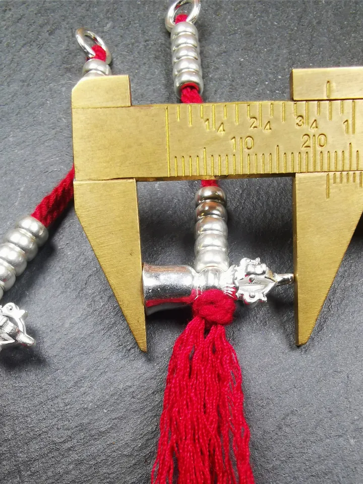 Gandhanra 5mm Silver Tibetan Buddhist Prayer Bead Counters for 6-15mm Mala,with Dorje Vajra Pendant