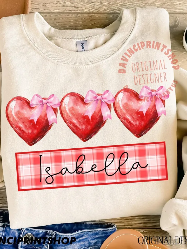 Watercolor Personalized Kids Valentines Png, Valentines Day PNG, Kids Valentines Day Design, Custom Valentine, Girls Valentine png, Love png