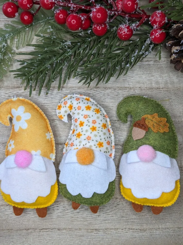 Holiday Gnomes, Felt Christmas Tree Decorations, Scandinavian Gnome, Christmas Gnomes, Swedish Gnome, Autumn gnomes, Set 3 toy