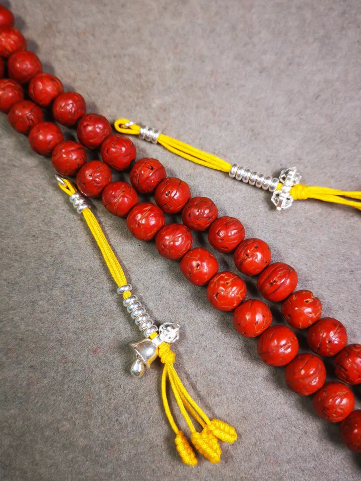 Gandhanra Handmade Tibetan Sterling Silver Mala Counters,Prayer Bead Counters,with Dorje and Vajra Pendant,3mm Mini Size