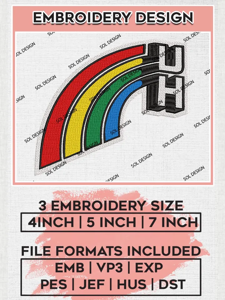 NCAA Hawaii Rainbow Warriors Team Logo Machine Embroidery Design, NCAA Hawaii Rainbow Warriors Team Design Design files, NCAA Team Embroidery Designs, NCAA Machine Embroidery Designs, Digital Download