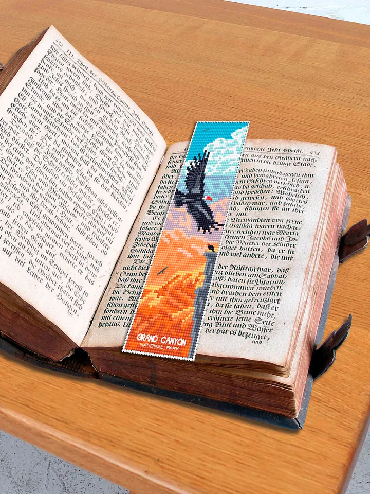 Grand Canyon national park bookmark cross stitch pattern PDF instant download Nature cross stitch chart, Digital bookmark pattern PDF #B188