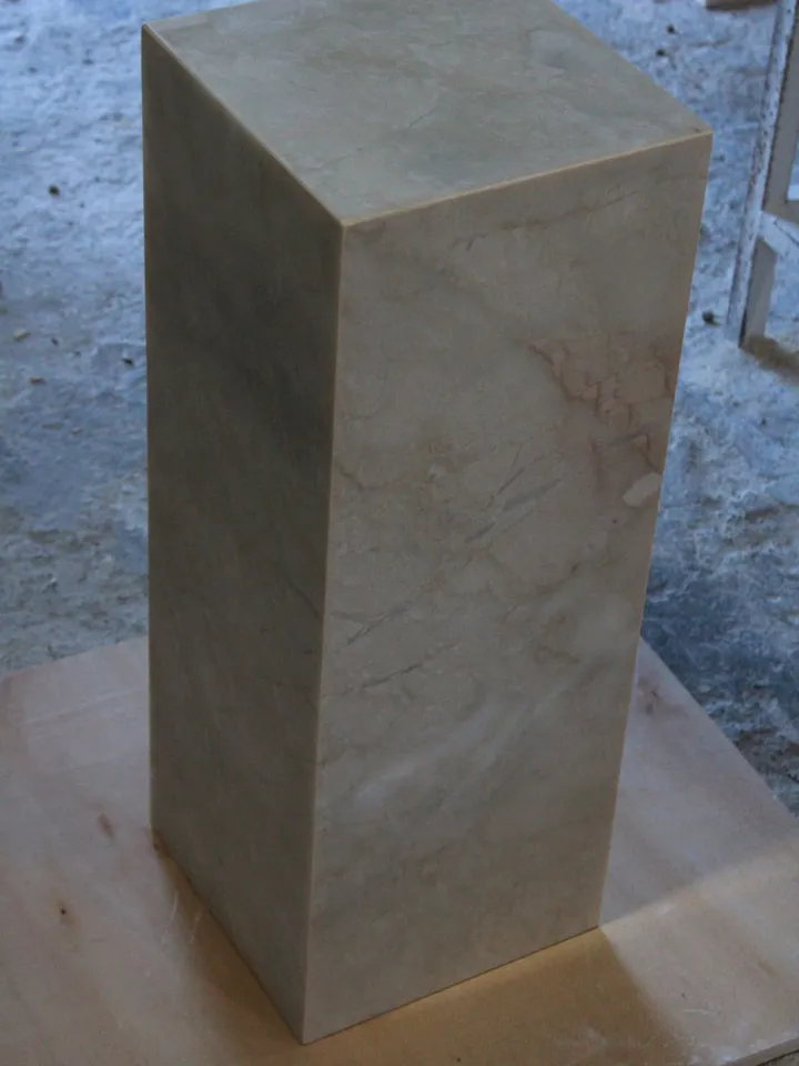 White and cream Marble side table,plinth italian marble 100% handmade, cube marble, calacatta plinth