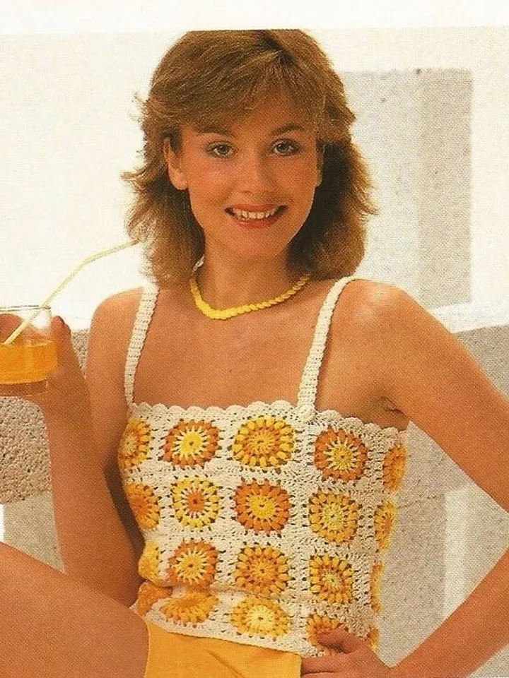 Top  granny square, top crochet patterns, crochet crop top, crochet granny square top PDF instant download