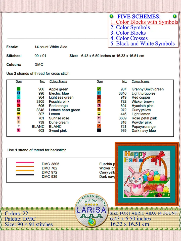 Happy Easter Cross Stitch Pattern | Easter Bunny