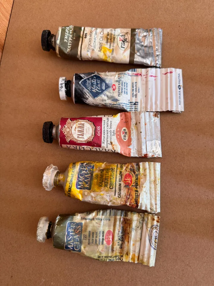 Oil Paints Tubes Professional Paints Used Oil Painting Set of 10