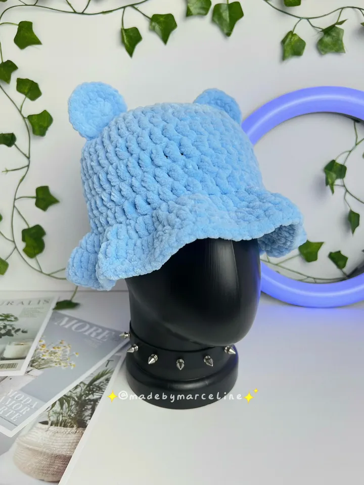 Crochet Cute Bear Bucket Hat
