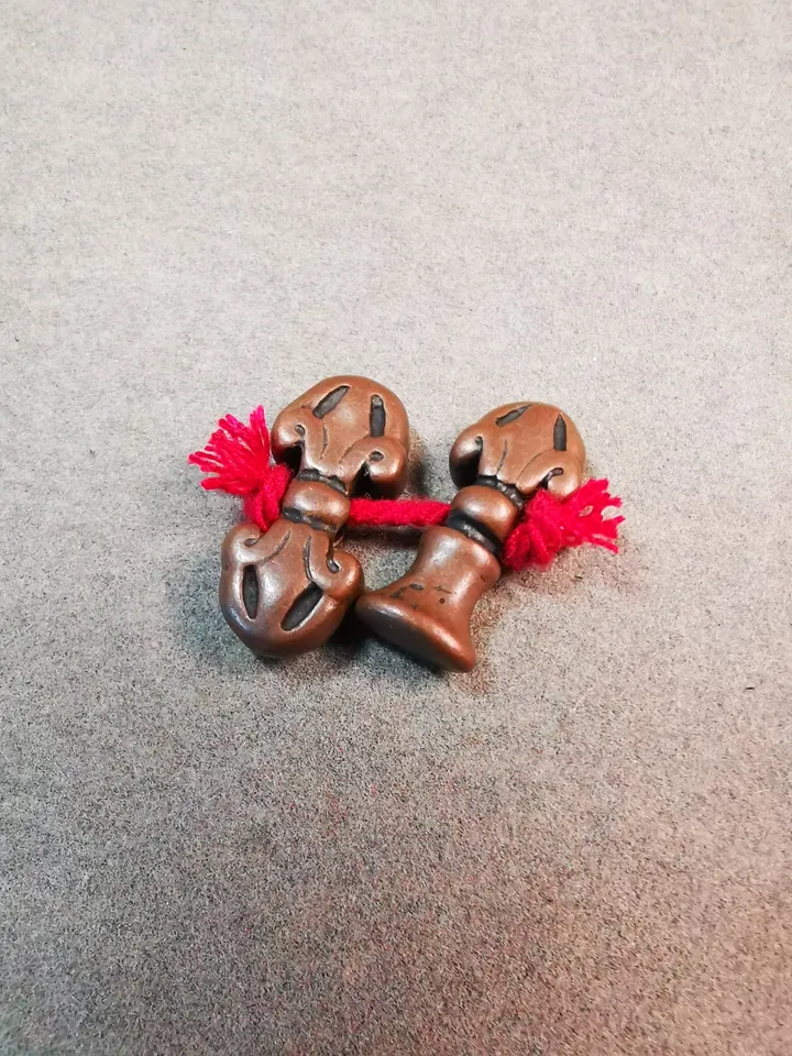 Gandhanra Handmade Tibetan Amulet Pendant,Mini Vajra and Dorje Bell, Mala Marker Bead Accessories, Made of Red Copper