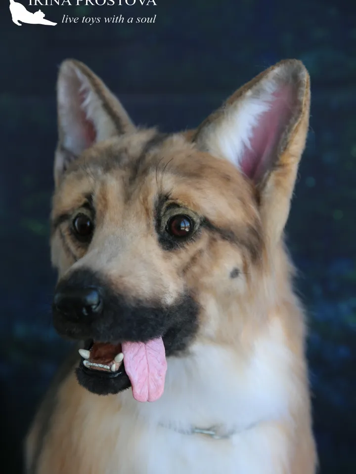 German Shepherd realistic plush toy