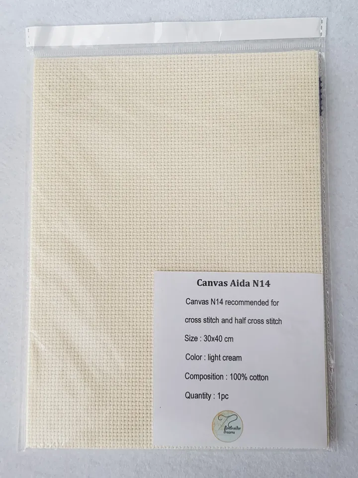 14 count AIDA canvas for cross stitsh, light cream fabric for embroidery, fabric needlework