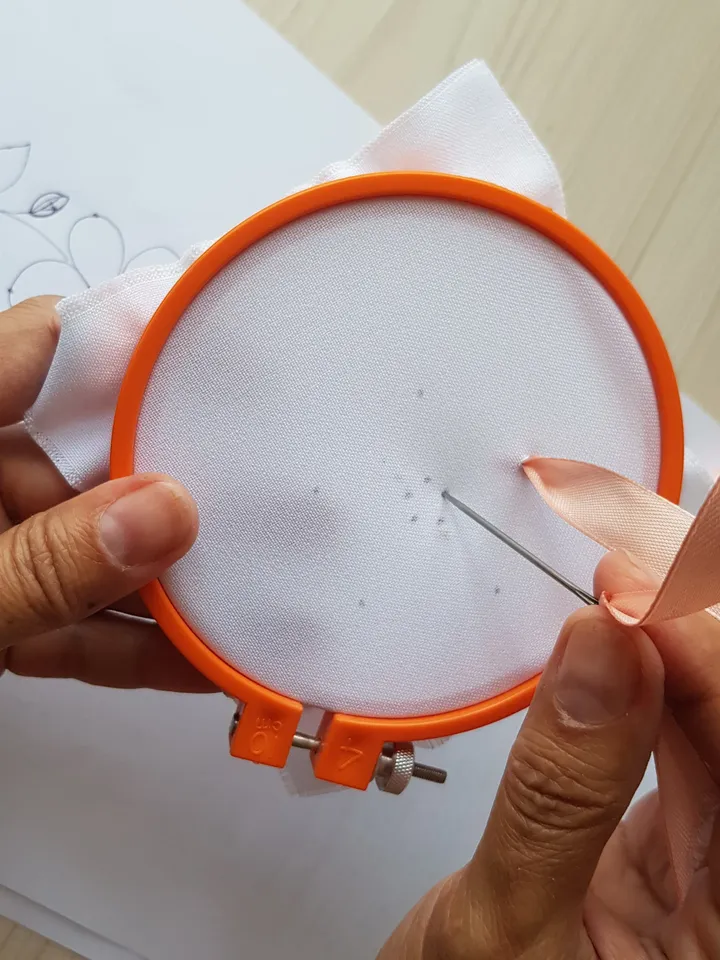 Flower pattern pdf ribbon embroidery, Easy embroidery DIY, ribbon embroidery design