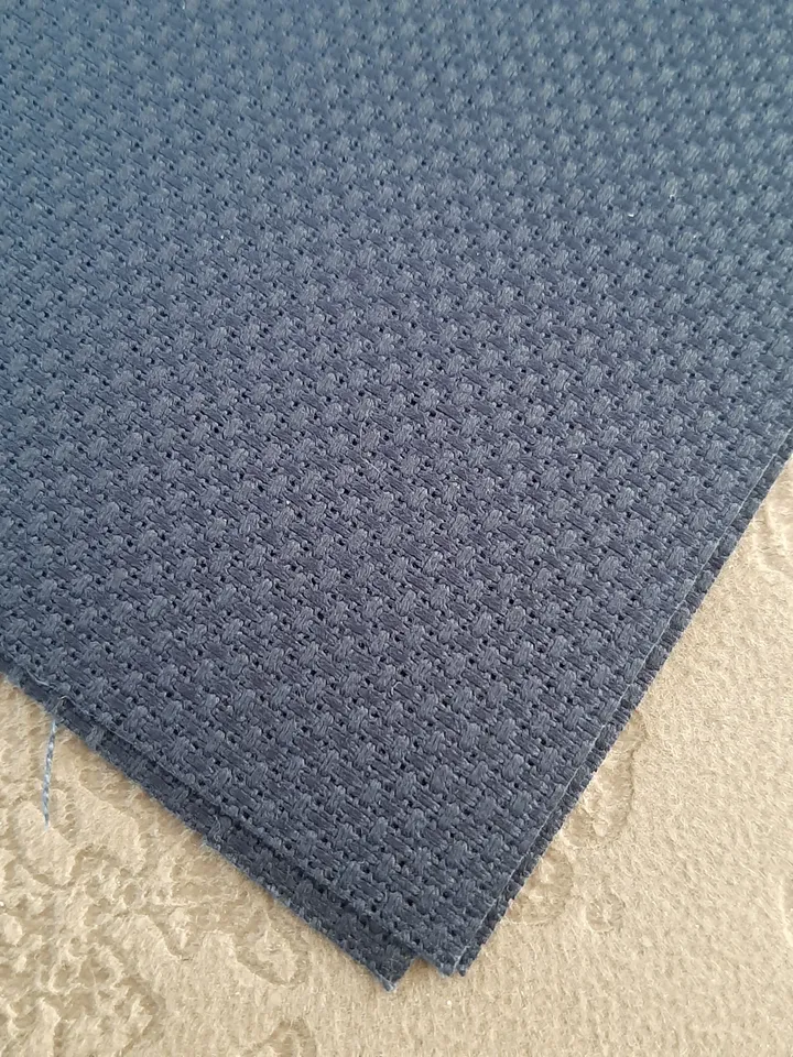 14 count AIDA canvas for cross stitsh, grey blue fabric for embroidery, fabric needlework
