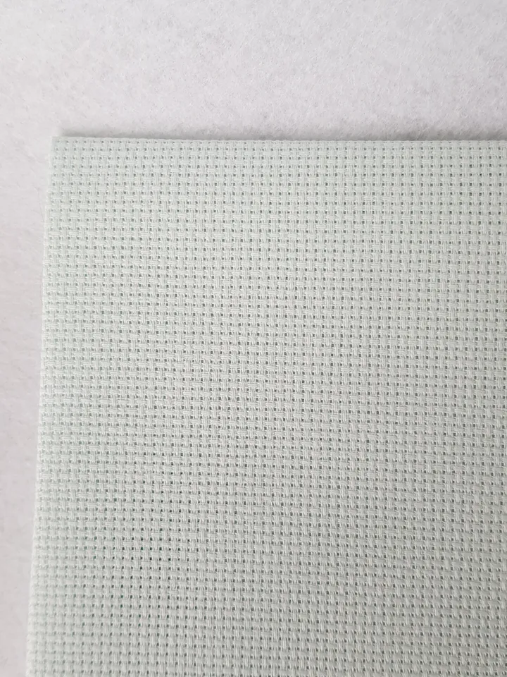 14 count AIDA canvas for cross stitsh, light blue fabric for embroidery, fabric needlework