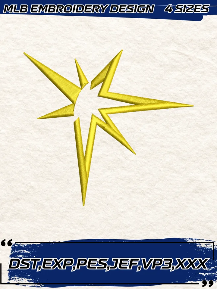 Tampa Bay Rays Alternate Logo Embroidery Design,MLB Embroidery Design,Machine Embroidery Design File,4 Sizes, Digital Download