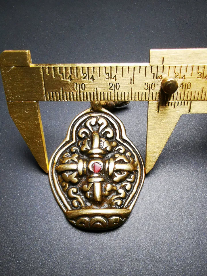 Gandhanra Antique Tibetan Buddhist Protective Pendant,A Tibetan Cross Vajra Amulet, 50 years old