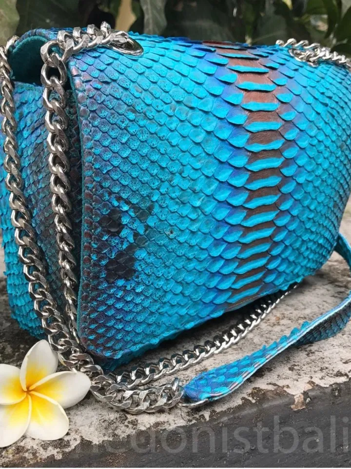 Genuine python skin crossbody bag | Summer women leather purse | designer bag | snakeskin bag | multicolor handbag | handmade bags| sale