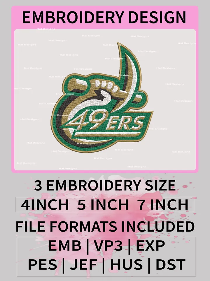 NCAA Charlotte 49ers Embroidery File, 3 Sizes, 6 Formats, NCAA Machine Embroidery Design, NCAA Logo, NCAA Teams