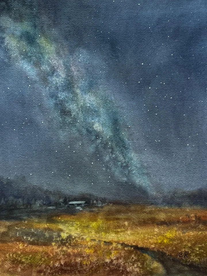 Milky Way Painting Space Original Painting Stars Wall Art Night Sky Art