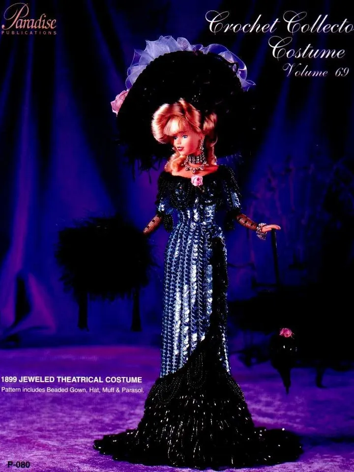 Barbie Dress Crochet Pattern Vintage for Dolls 11-1/2" Digital Download PDF