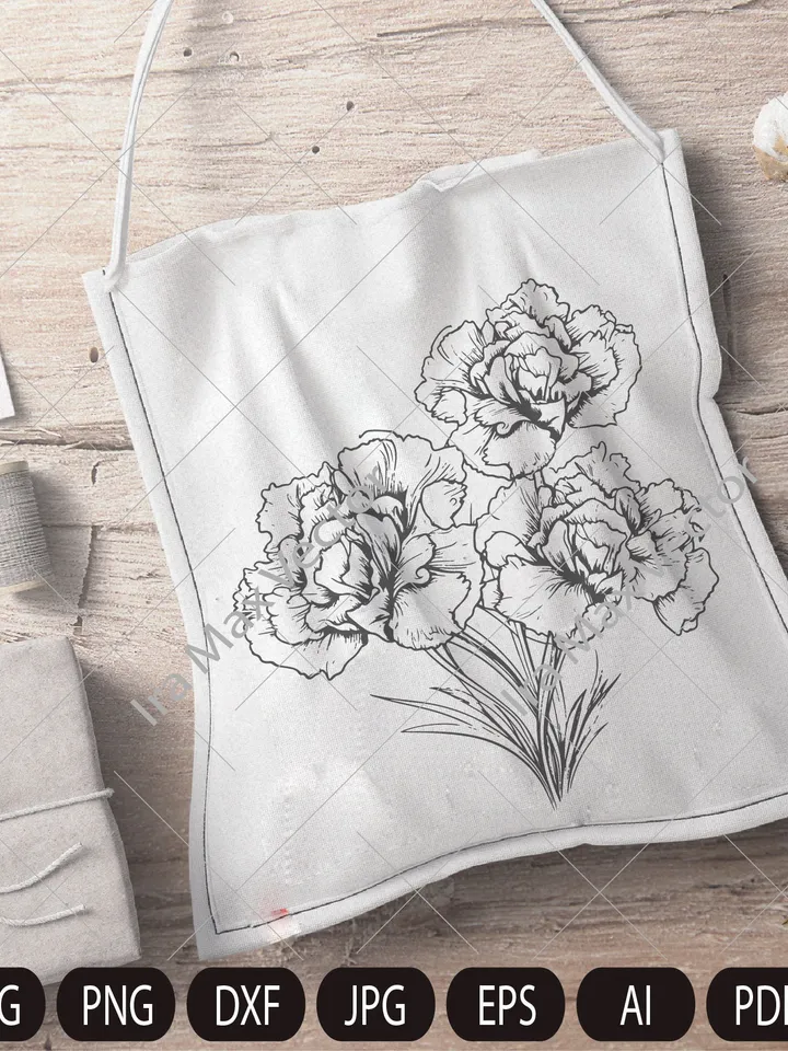 Carnation Flower SVG,Carnations svg,Carnation Hand drawn,carnation Files For Silhouette,Bouquet carnations svg,Carnations svg,Carnation png