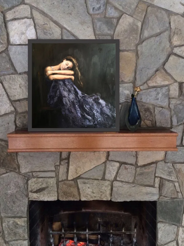 Woman Original Painting Girl Painting Female Wall Art Figurative Painting Ballerina Painting