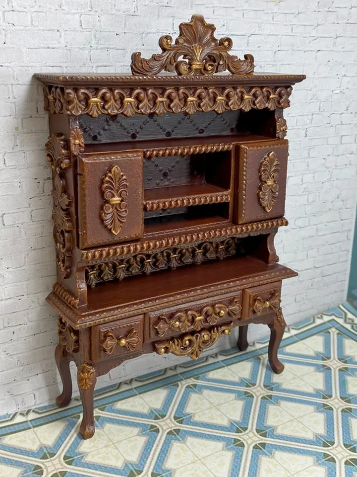Handmade cabinet. Dollhouse miniature. 1:12. Furniture for dolls. Bookcase. Sideboard for a doll.