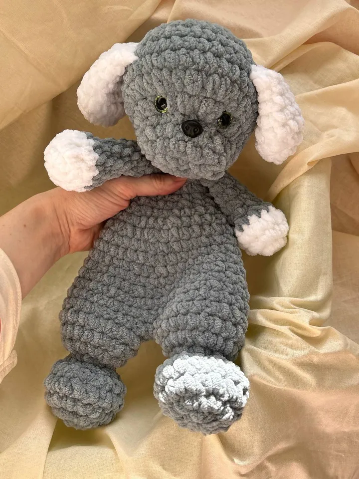 Crochet puppy snuggler pattern Amigurumi puppy lovey pattern