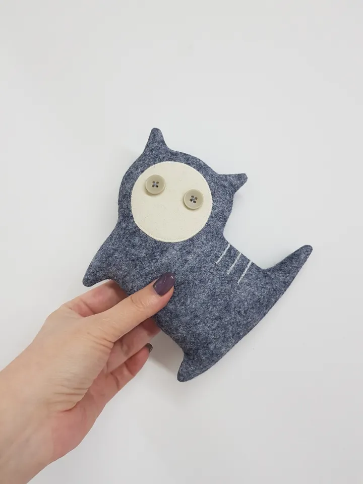 Felt Cat sewing pattern PDF tutorial in English, felt animal sewing diy