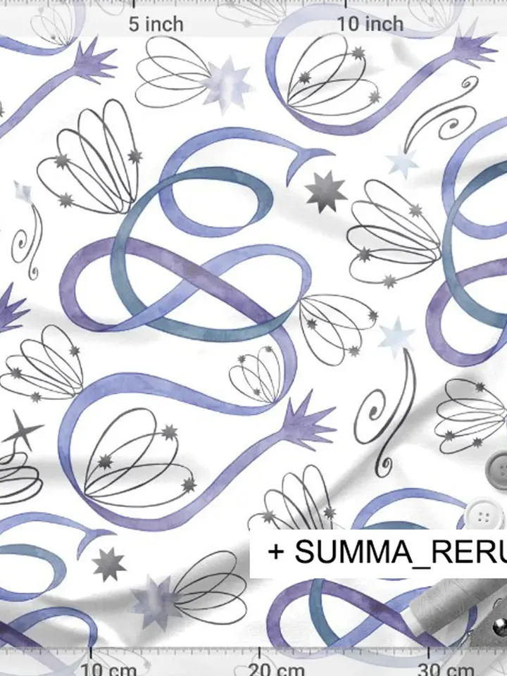 Seamless pattern Blue comets Transparent background