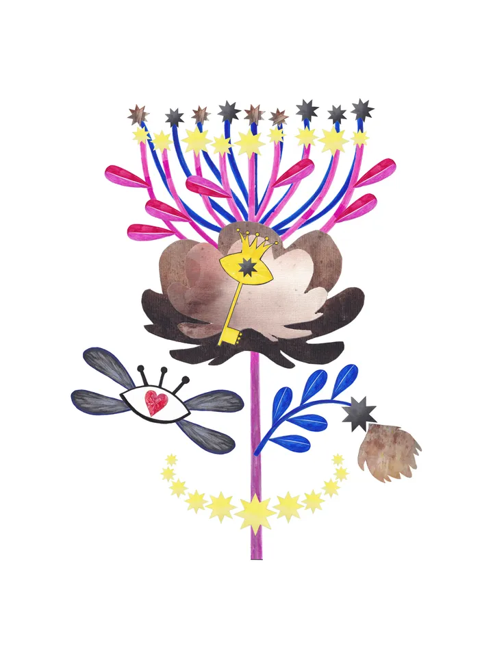 Art print Peony Eye Stars Key SET 2