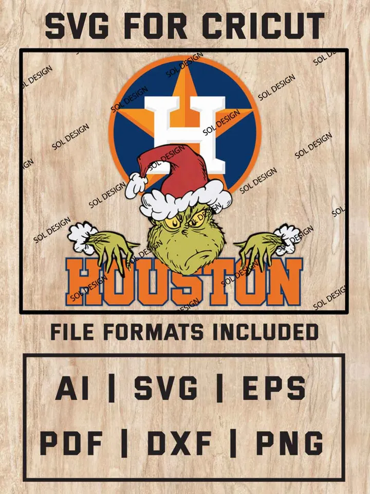 Grinch Houston Astros SVG, MLB SVG Design, MLB Houston Astros Logo SVG, MLB Astros Cricut, Christmas Svg, Grinch svg, Digital Download