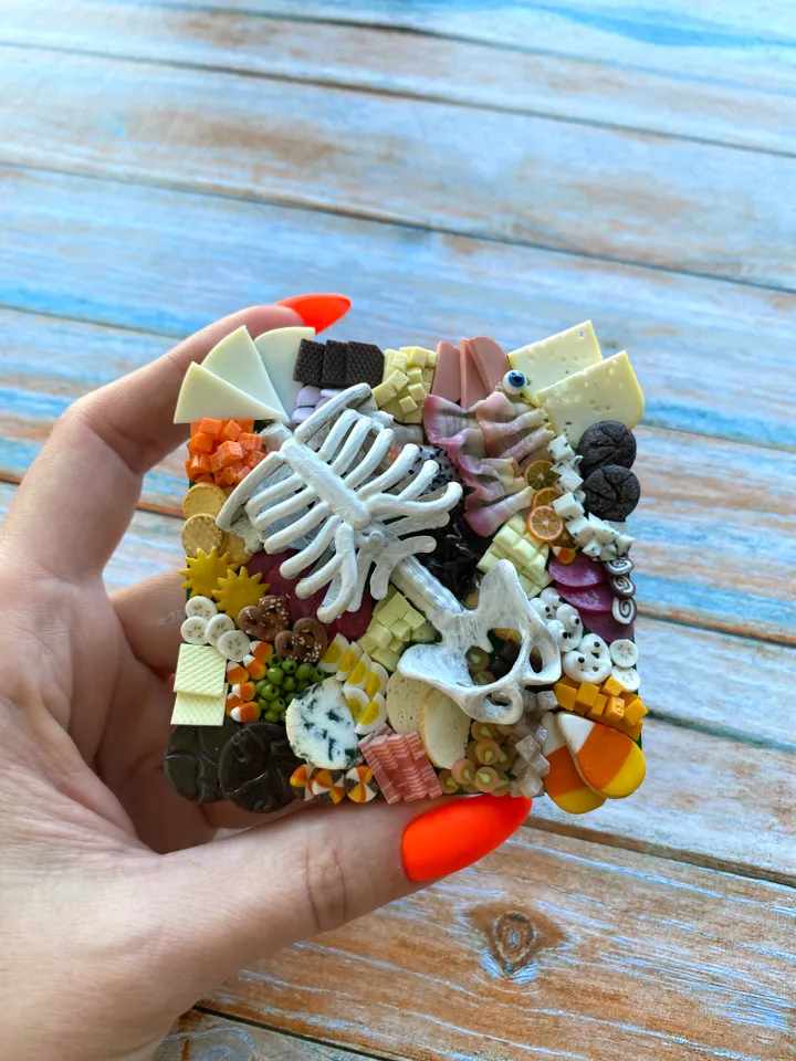 Magnet Miniature Halloween Charcuterie Board with Polymer clay Souvenir