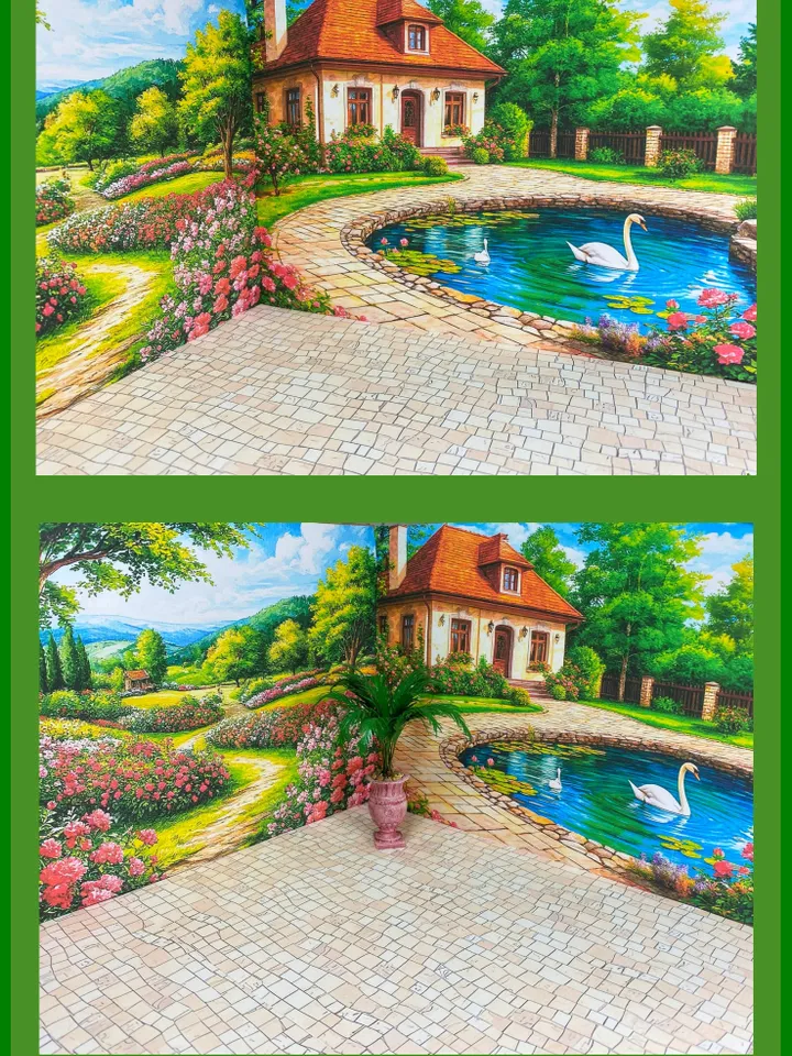 Photo background for roombox. 1:12. A4. Digital. Photo background with nature. 3 sheets.