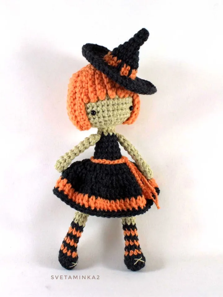 Crochet Witch Doll Pattern. Amigurumi Doll. Digital Download. PDF.