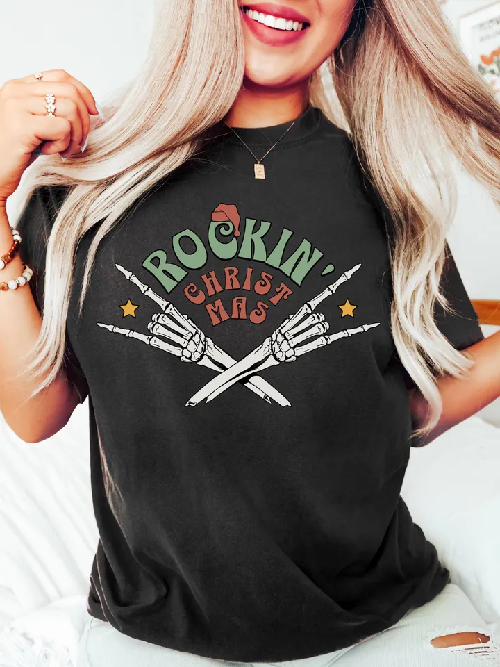 Rockin' Around Png, Cute Christmas Tree Png, Funny Christmas Trees Png,Merry and Bright Png, Merry Christmas, Rock Lover Png,Holiday Season